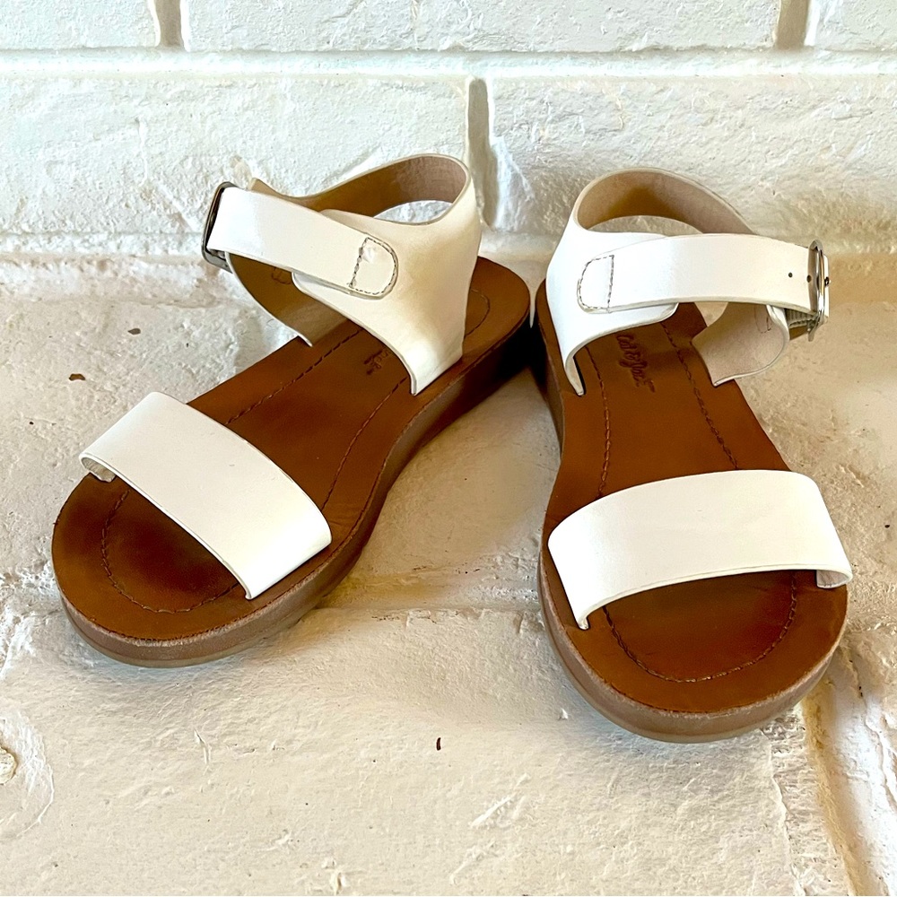 Cat & Jack- Girls White Faux Leather Sandals